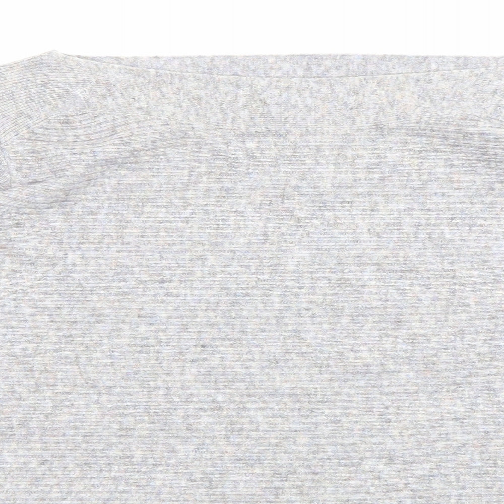 Marks and Spencer Womens Grey Boat Neck Polyester Pullover Jumper Size 16
