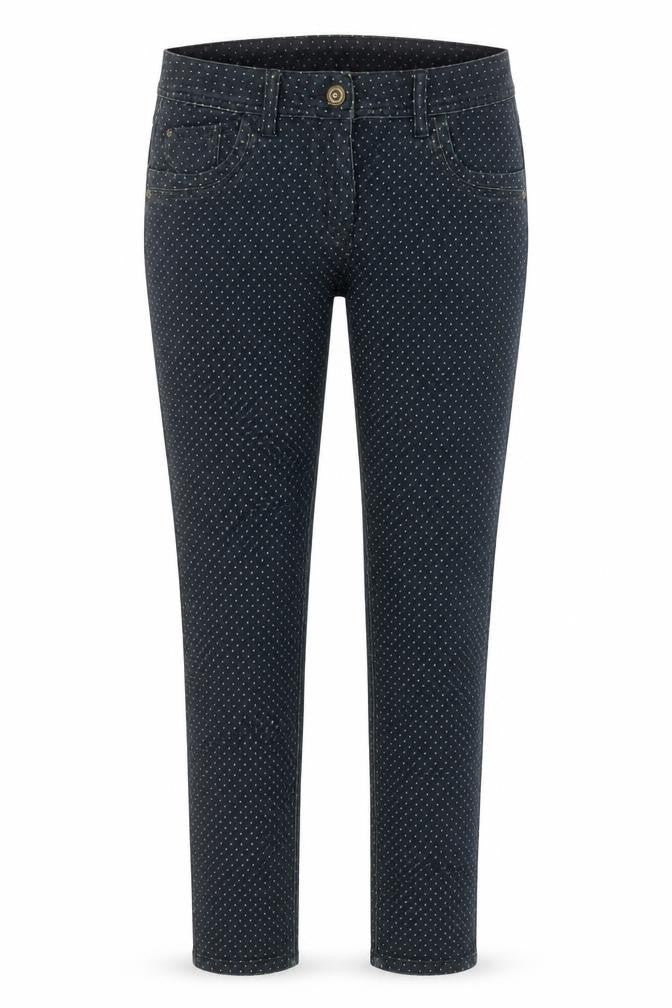 George Womens Black Polka Dot Cotton Skinny Jeans Size 12 Regular Zip