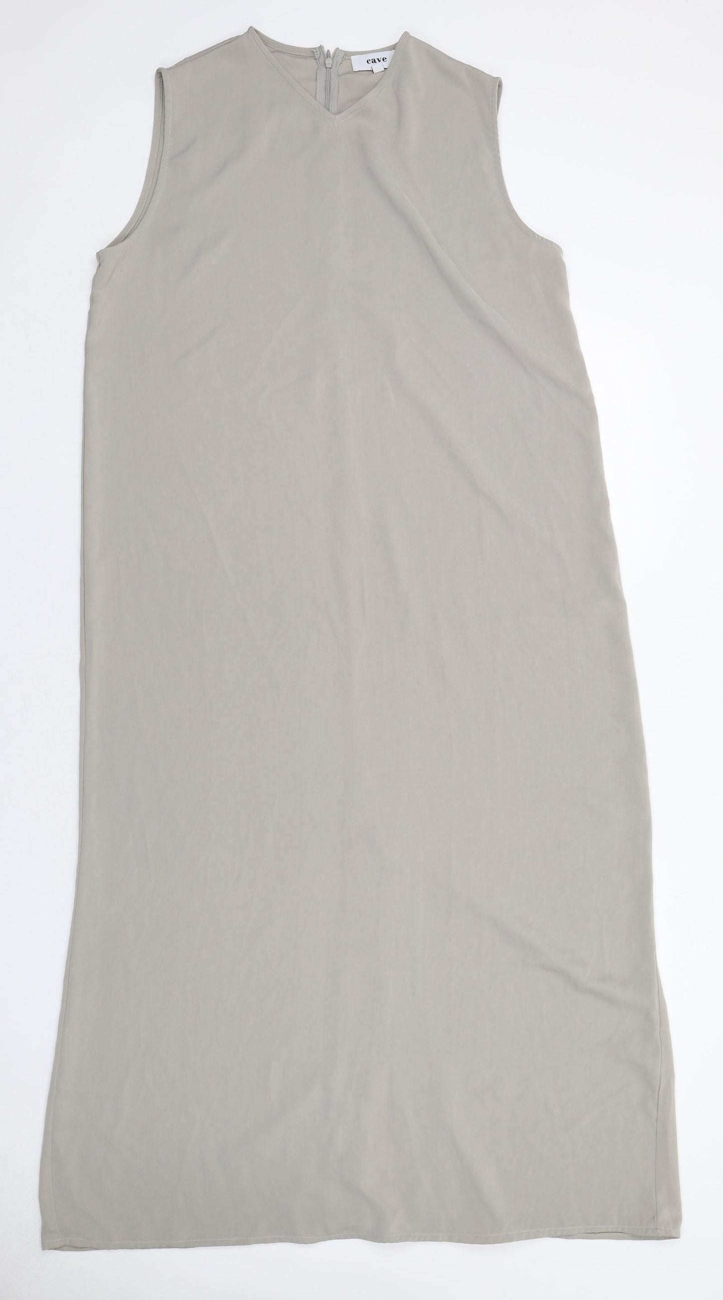 Cave Womens Grey Polyester A-Line Size XL V-Neck Zip