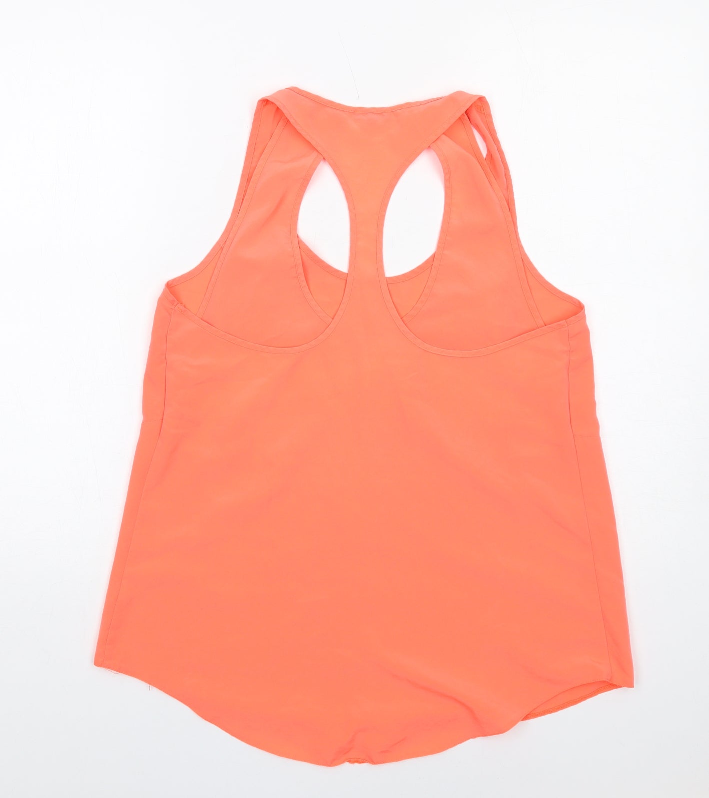 River Island Womens Orange Polyester Basic Tank Size 14 Round Neck