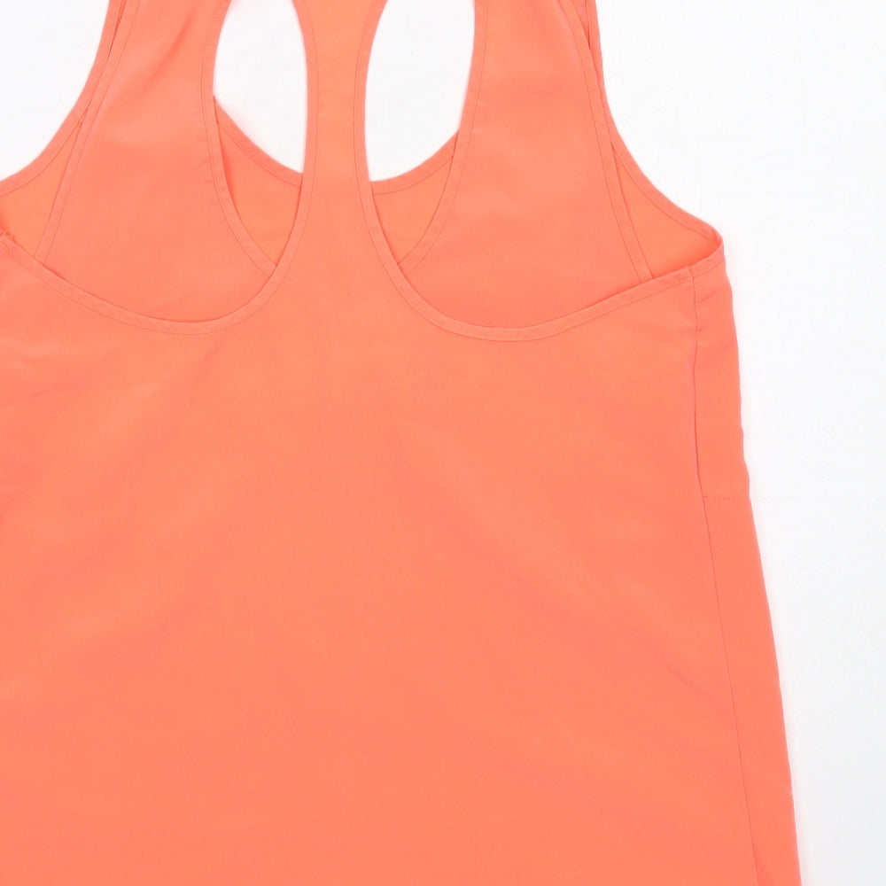 River Island Womens Orange Polyester Basic Tank Size 14 Round Neck