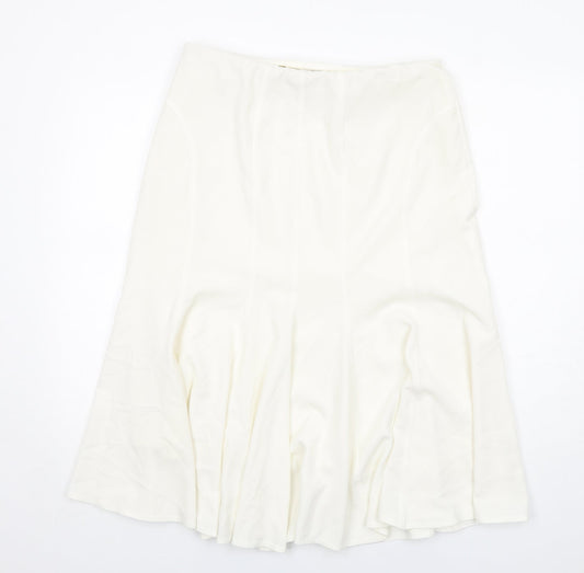 Hudson and Onslow Womens White Polyester Swing Skirt Size 14 Zip
