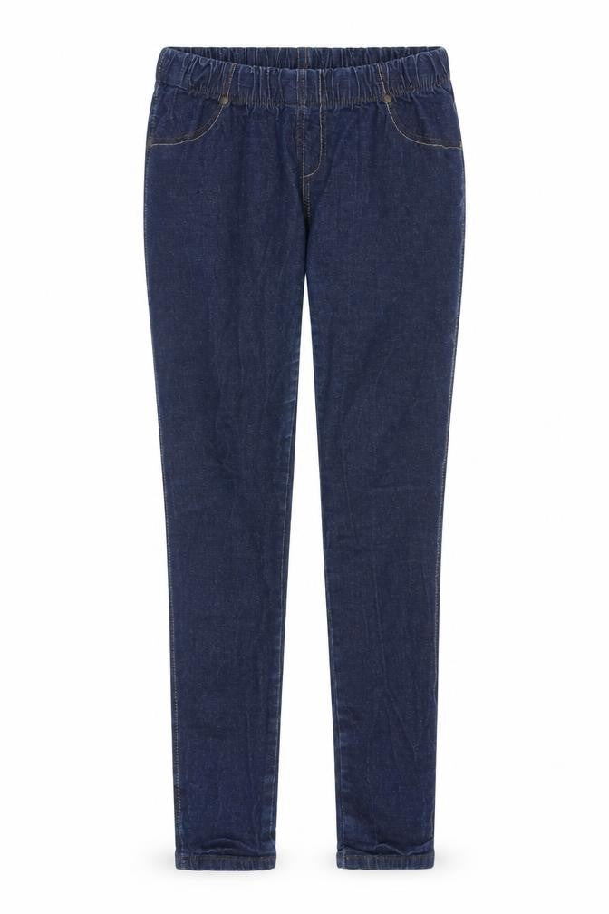 Front view of Denim & Co. women’s blue cotton jegging jeans, size UK 12, regular
