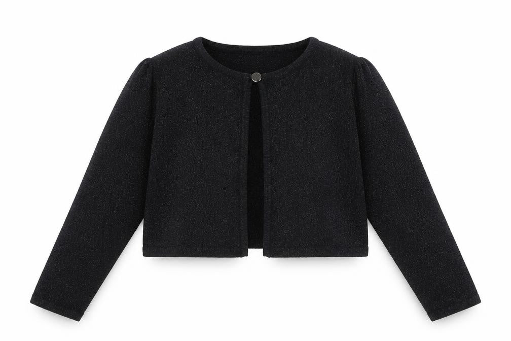Gymboree Girls Black Round Neck Cotton Cardigan Jumper Size 4 Years Button
