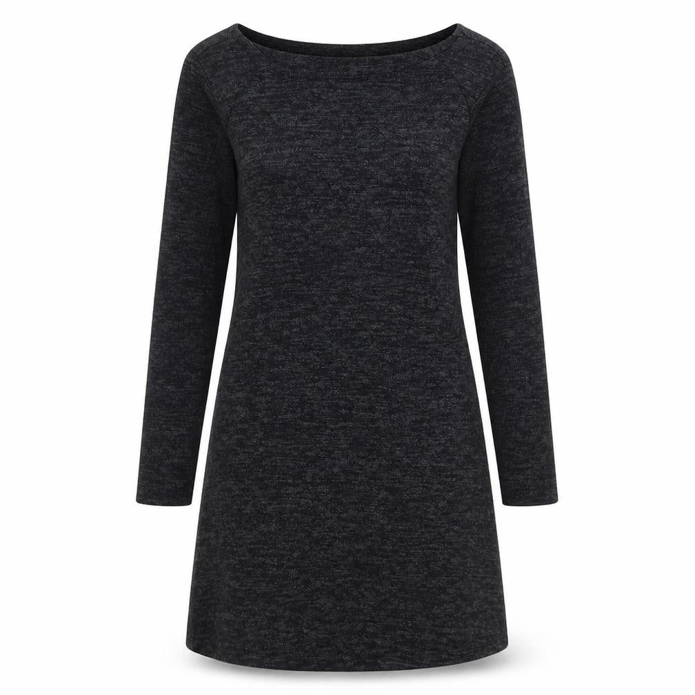 Lily Originals Womens Grey Viscose Jumper Dress Size 12 Boat Neck Pullover