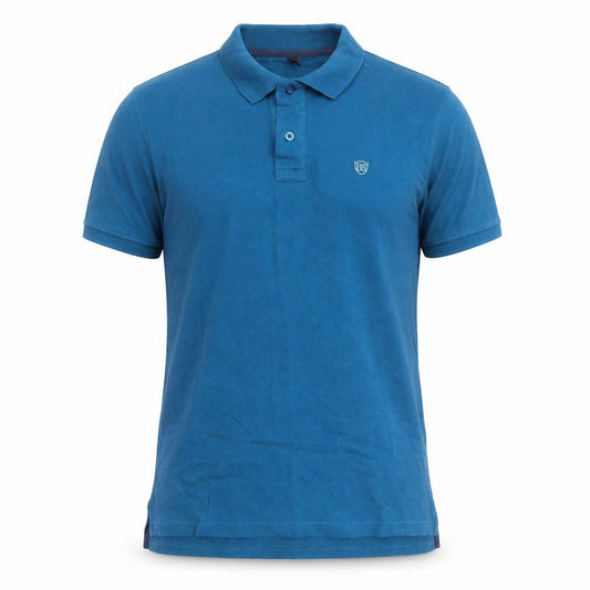 Body Soul Mens Blue Cotton Polo Size M Collared Button