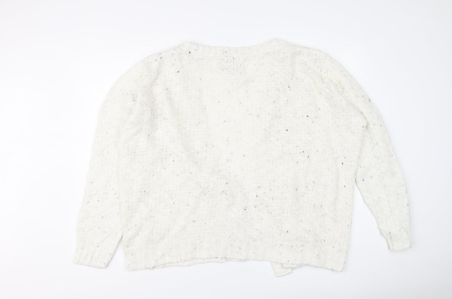 Originals Womens Ivory V-Neck Acrylic Cardigan Jumper Size XL