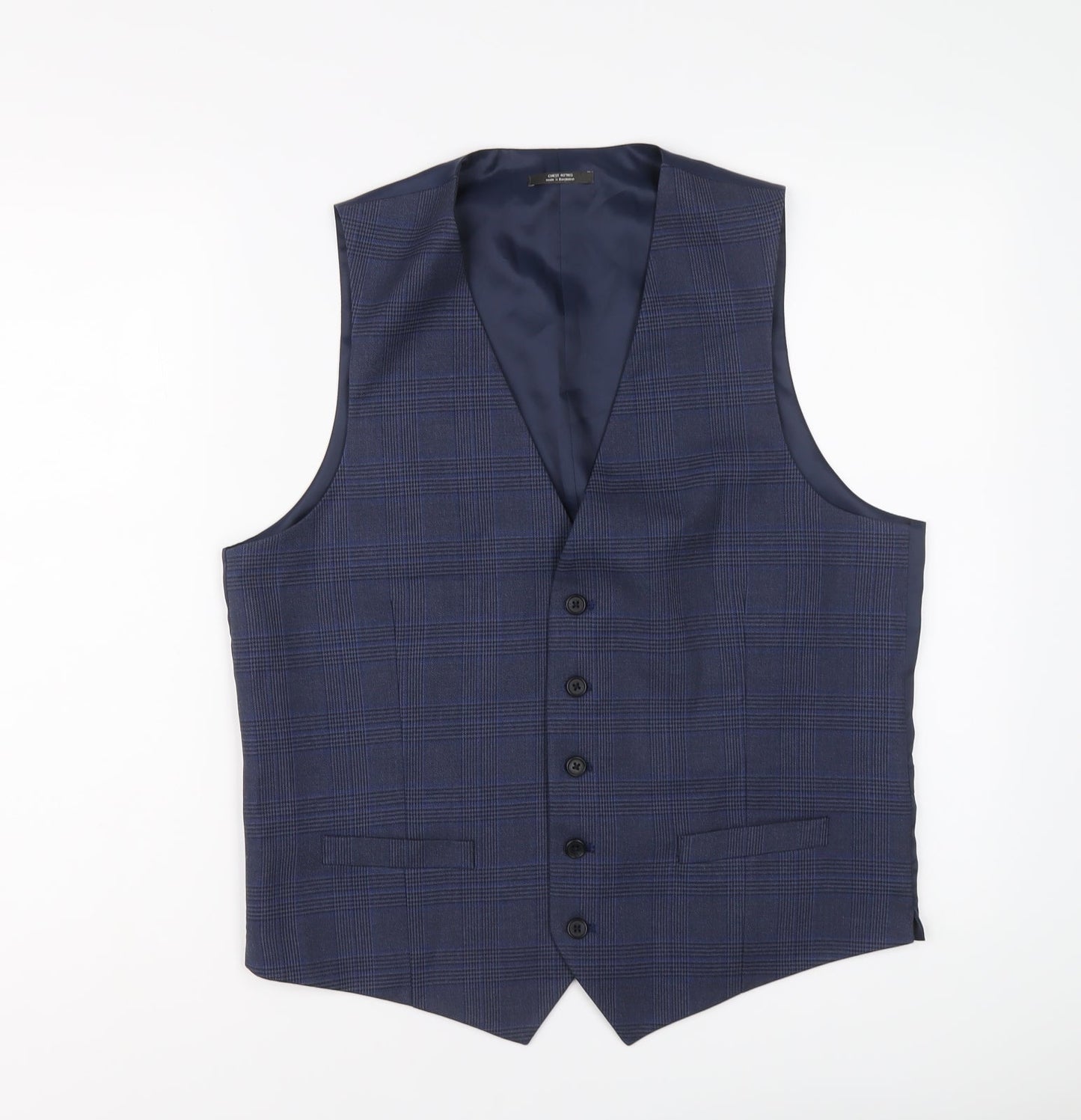 Marks and Spencer Mens Blue Polyester Jacket Suit Waistcoat Size 40 Regular