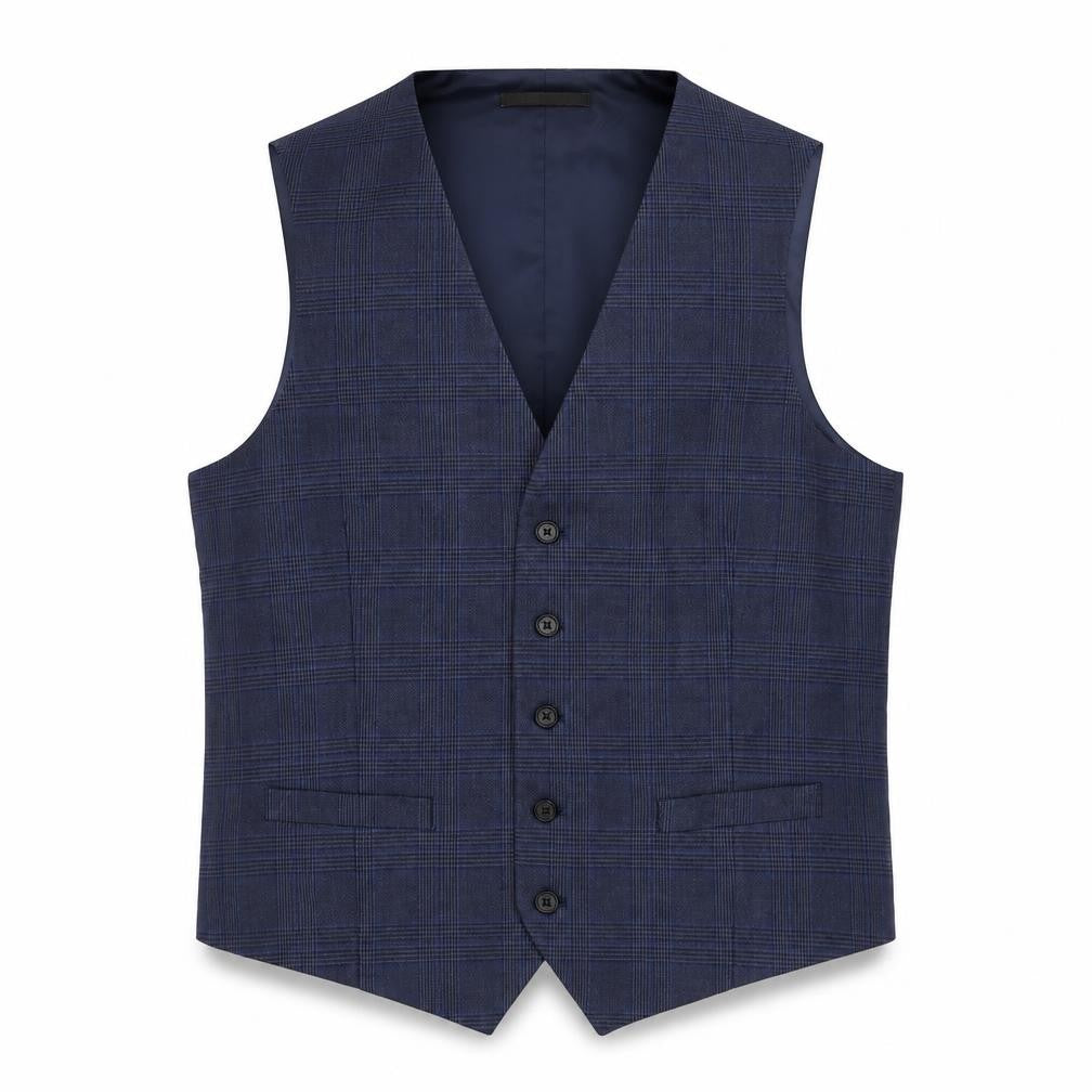 Marks and Spencer Mens Blue Polyester Jacket Suit Waistcoat Size 40 Regular