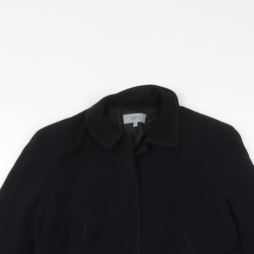 Marks and Spencer Womens Black Jacket Size 14 Button