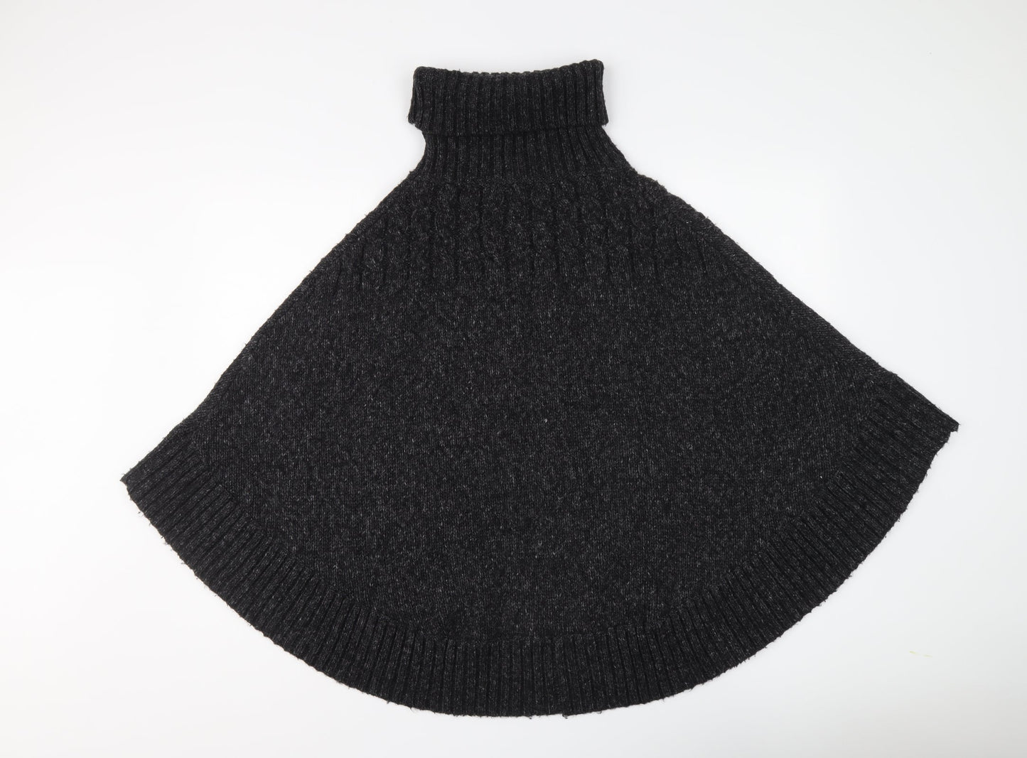 Monoprix Womens Grey Roll Neck Acrylic Pullover Jumper One Size