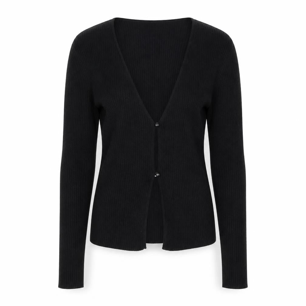 Brave Soul Womens Black V-Neck Acrylic Cardigan Jumper Size M