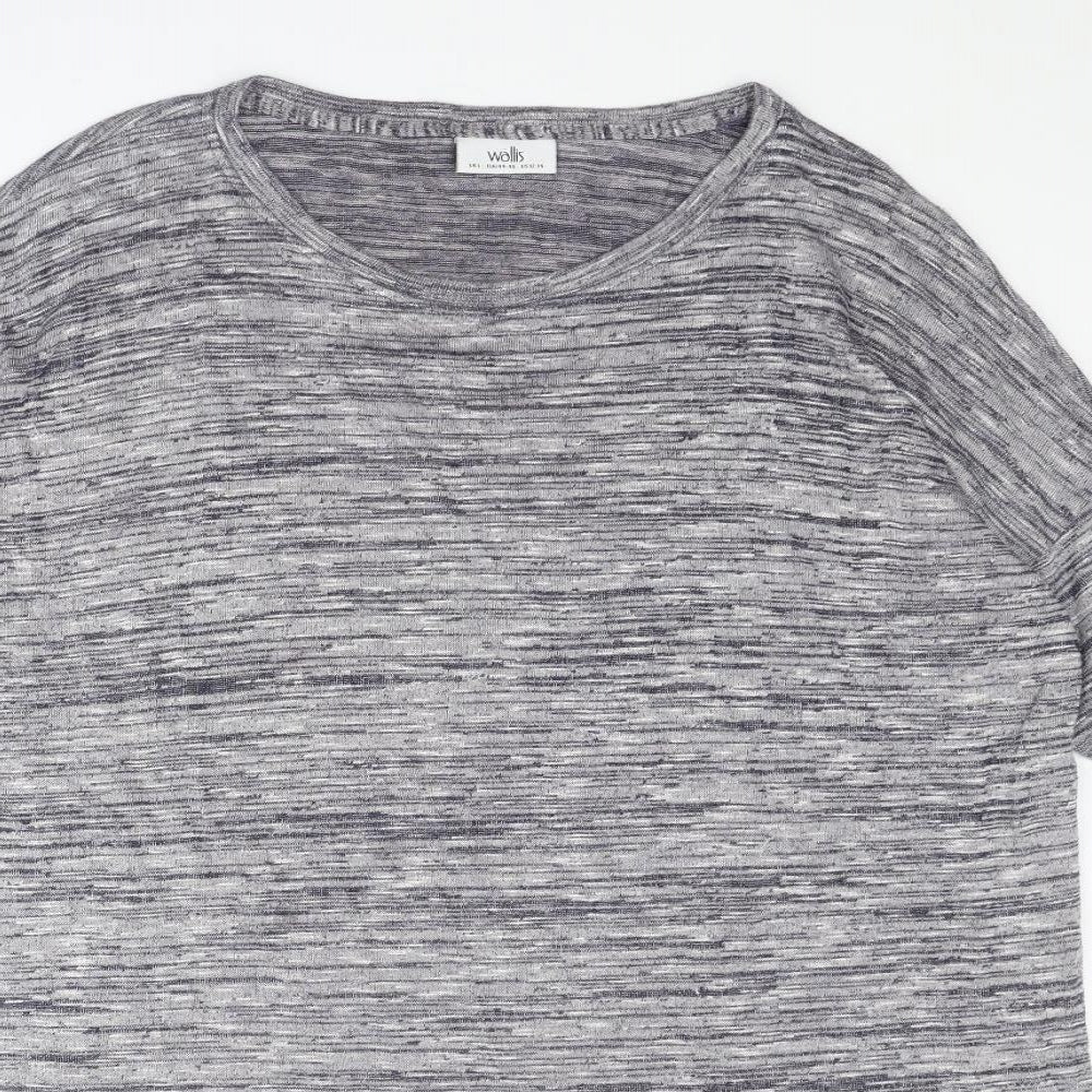 Wallis Womens Blue Round Neck Viscose Pullover Jumper Size L