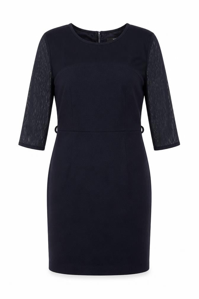 NEXT Womens Blue Polyester Shift Size 12 Round Neck Zip