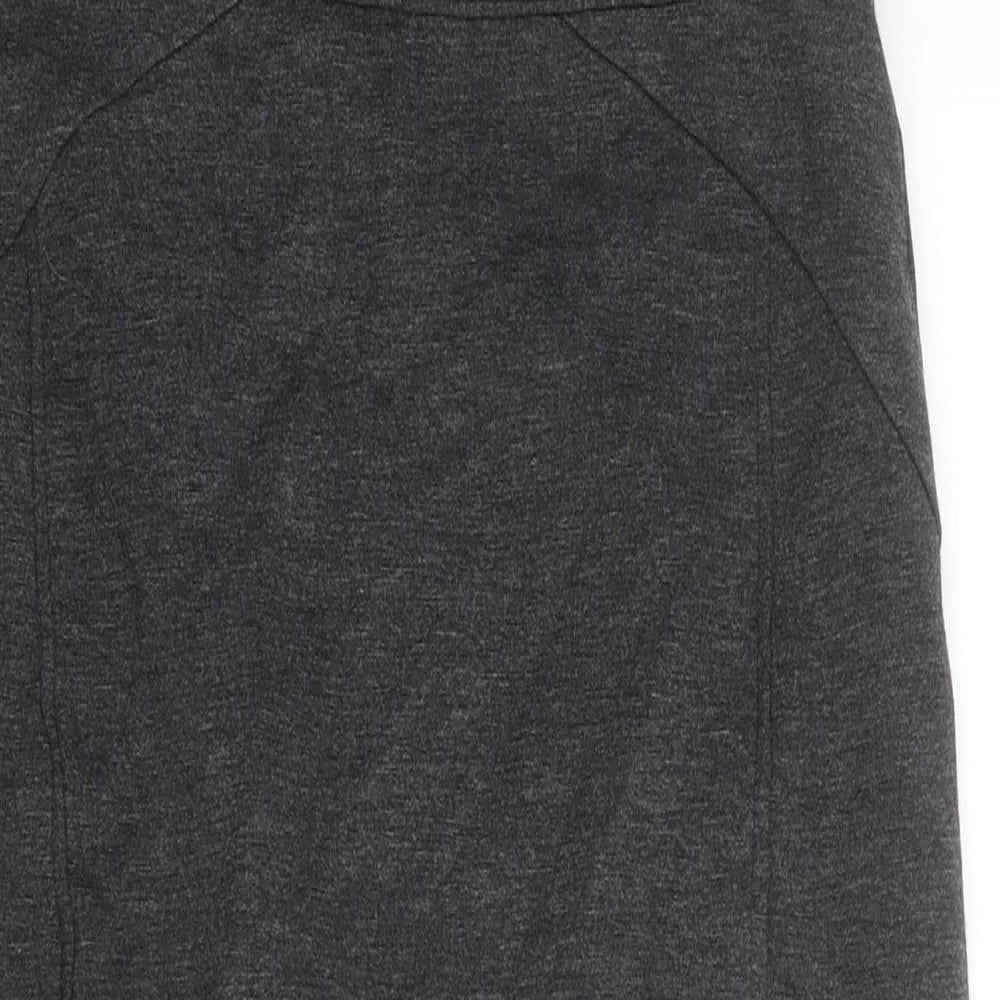 Warehouse Womens Grey Viscose Straight & Pencil Skirt Size 10 Zip