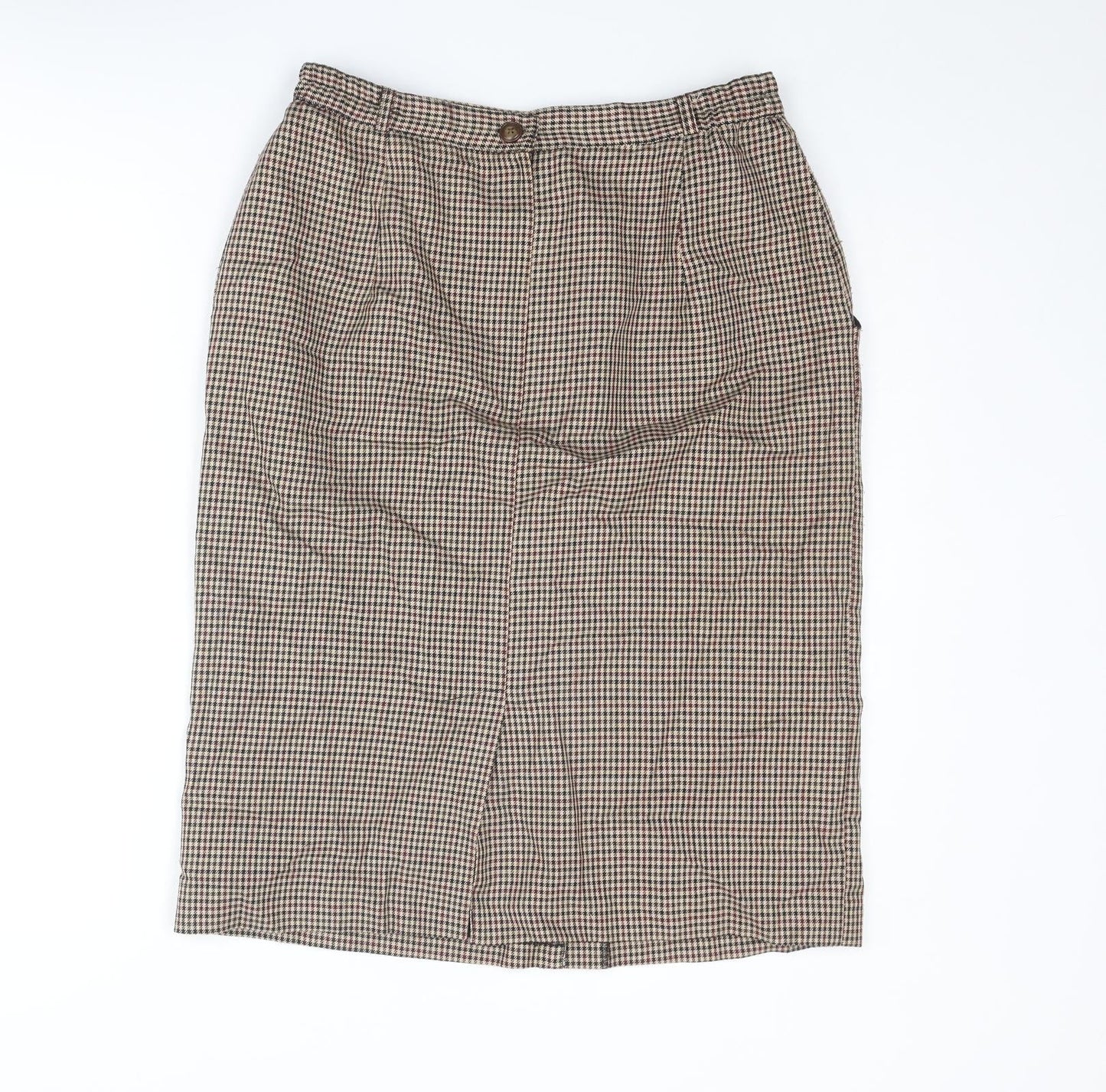 Essentials Womens Multicoloured Plaid Polyester A-Line Skirt Size 16 Zip