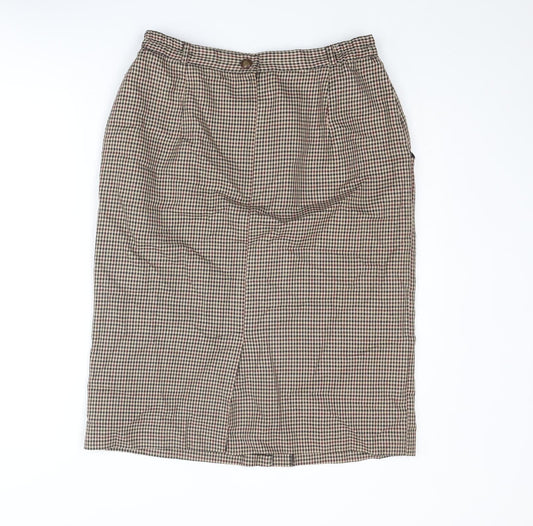 Essentials Womens Multicoloured Plaid Polyester A-Line Skirt Size 16 Zip