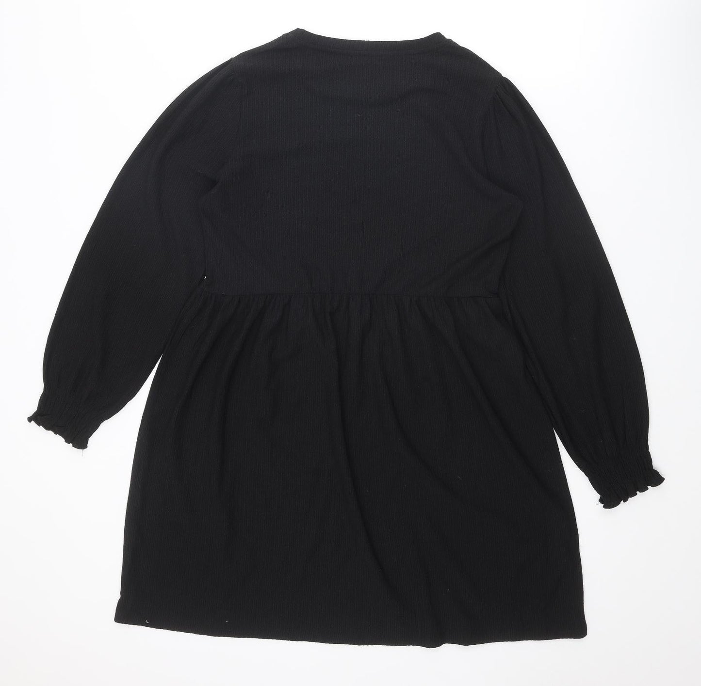 New Look Womens Black Polyester A-Line Size 10 Round Neck Pullover