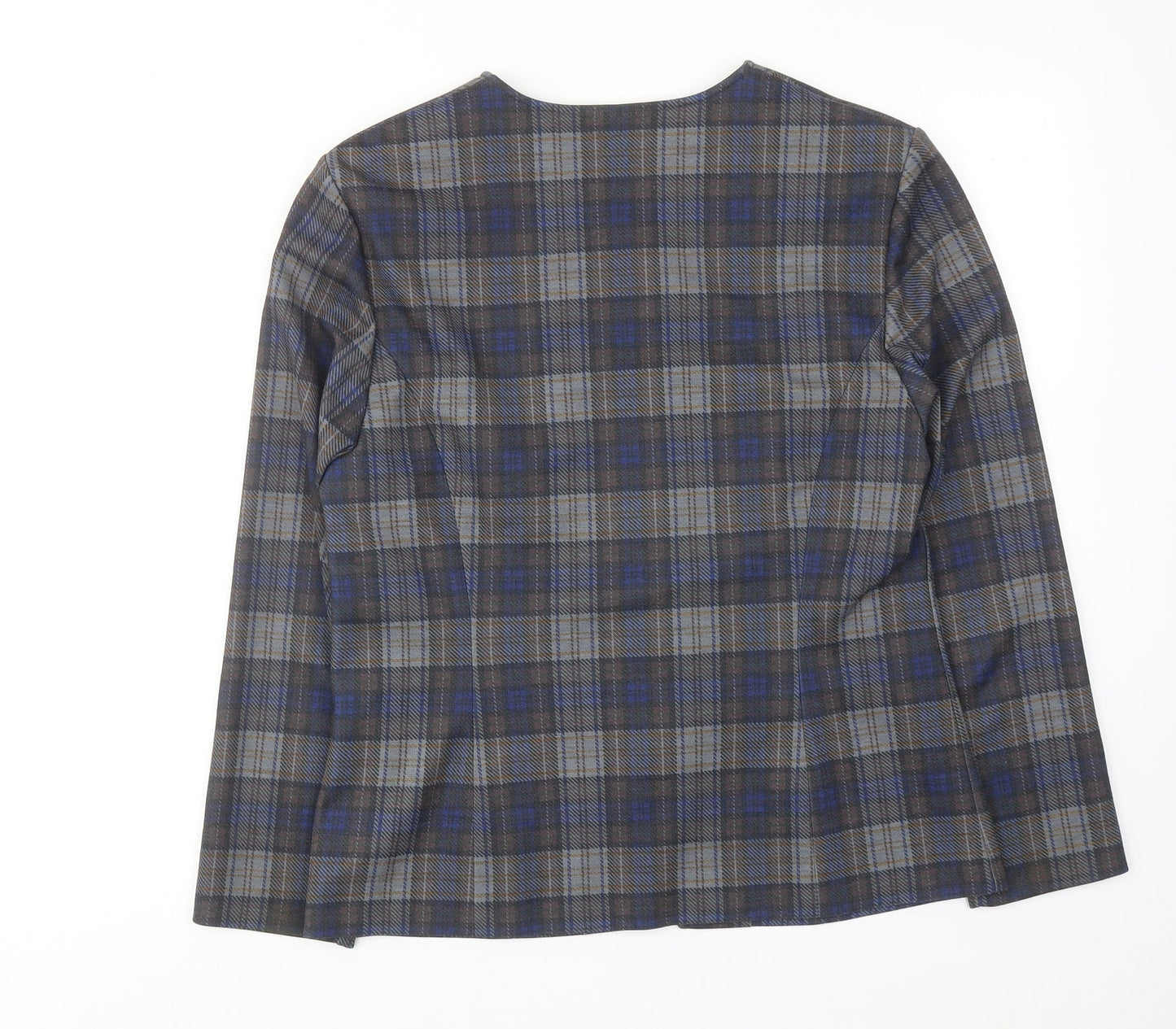 Karelia Womens Multicoloured Plaid Jacket Size 12 Button
