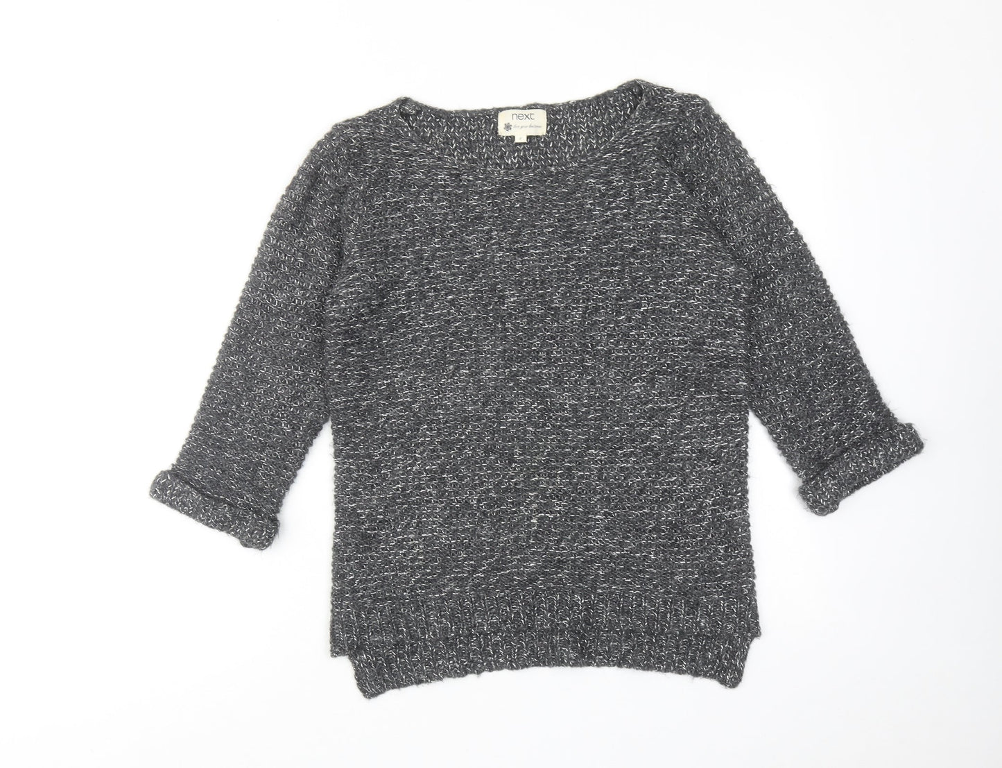 NEXT Womens Grey Round Neck Acrylic Pullover Jumper Size 6