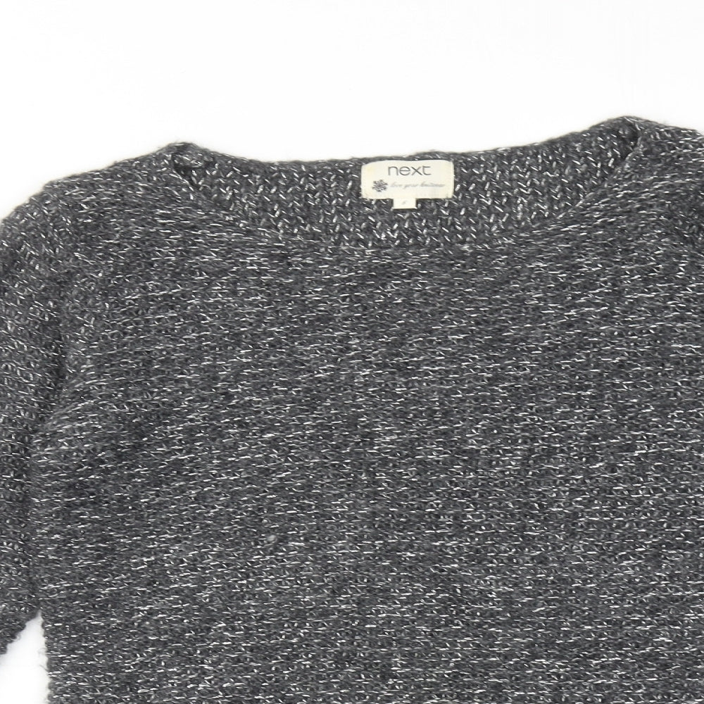 NEXT Womens Grey Round Neck Acrylic Pullover Jumper Size 6