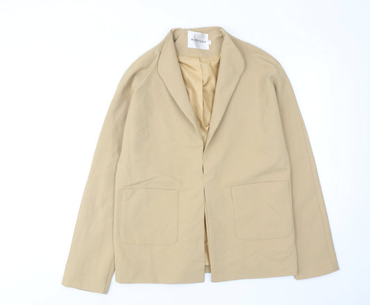 Madison Womens Beige Jacket Blazer Size L Hook & Eye