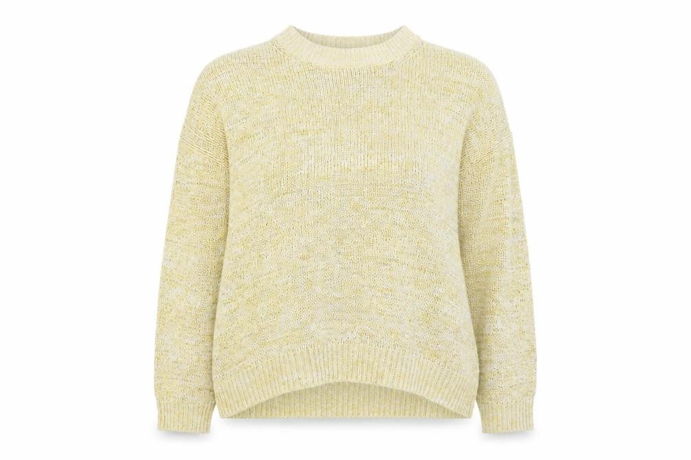 Marks and Spencer Womens Yellow Round Neck Acrylic Pullover Jumper Size XL