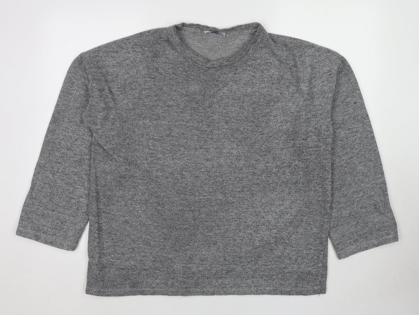 Zara Womens Grey Polyester Pullover Sweatshirt Size L Pullover