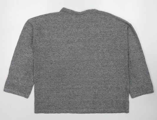 Zara Womens Grey Polyester Pullover Sweatshirt Size L Pullover