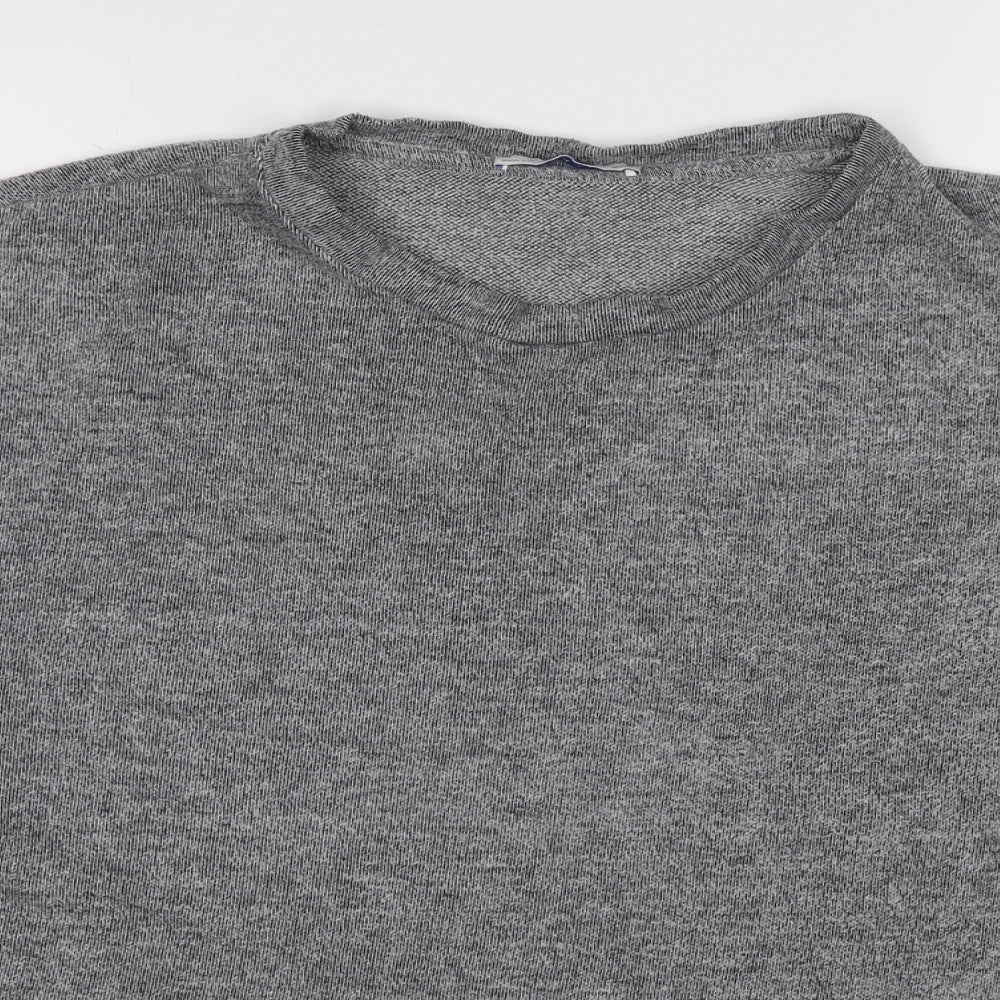 Zara Womens Grey Polyester Pullover Sweatshirt Size L Pullover