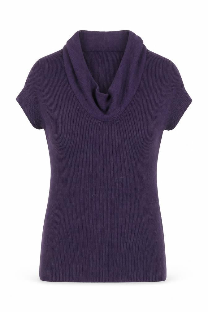Mango Womens Purple Cowl Neck Acrylic Pullover Jumper Size L