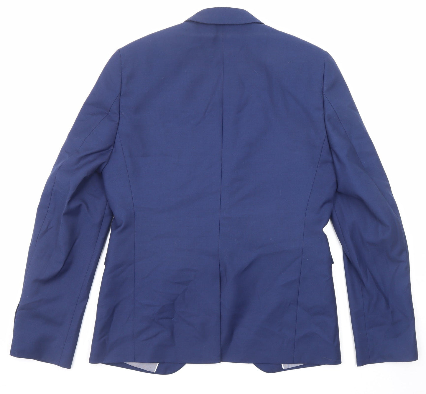 Burton Mens Blue Polyester Jacket Suit Jacket Size 38 Regular