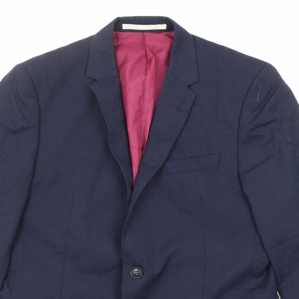Marks and Spencer Mens Blue Wool Jacket Suit Jacket Size 40 Regular