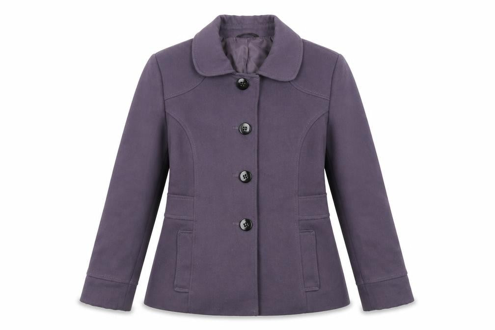 Marks & Spencer Womens Purple Pea Coat Coat Size 14 Button