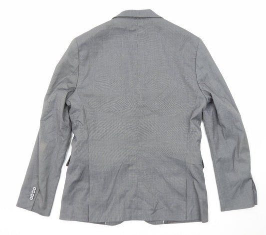 Mango Mens Grey Polyester Jacket Suit Jacket Size 40 Regular