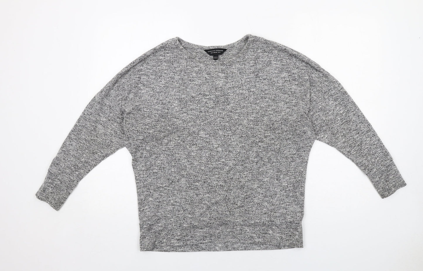 Dorothy Perkins Womens Grey Crew Neck Polyester Pullover Jumper Size 10 Pullover