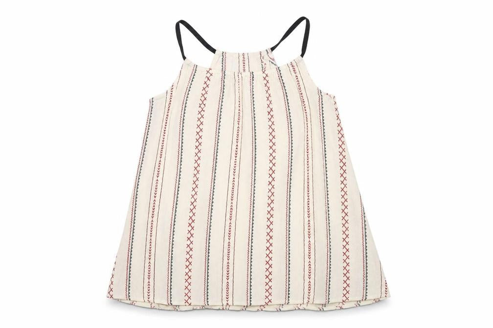 Front view of River Island girls’ ivory geometric viscose basic tank, size 9, years halter pullover