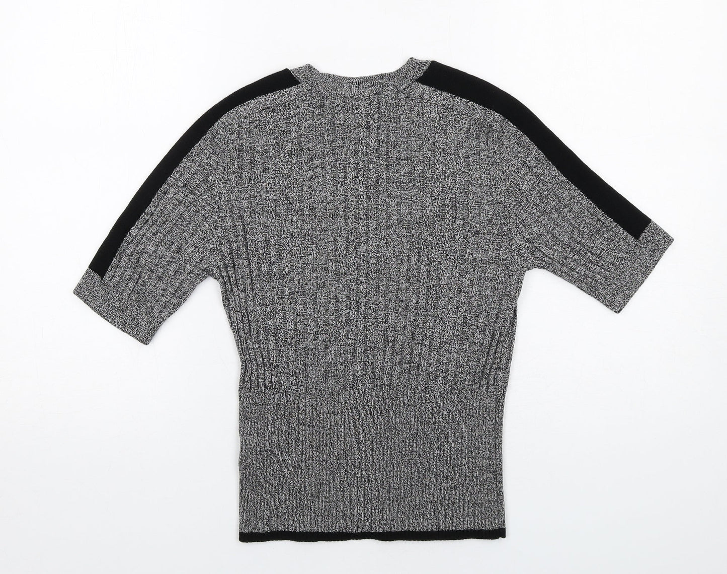 Marks and Spencer Womens Grey Round Neck Viscose Pullover Jumper Size 12