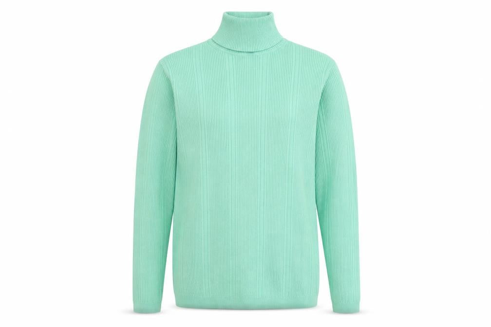Marks and Spencer Womens Green Roll Neck Viscose Pullover Jumper Size 8