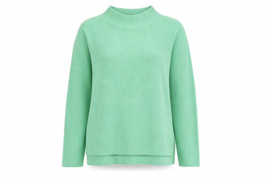 Marks and Spencer Womens Green High Neck Viscose Pullover Jumper Size S