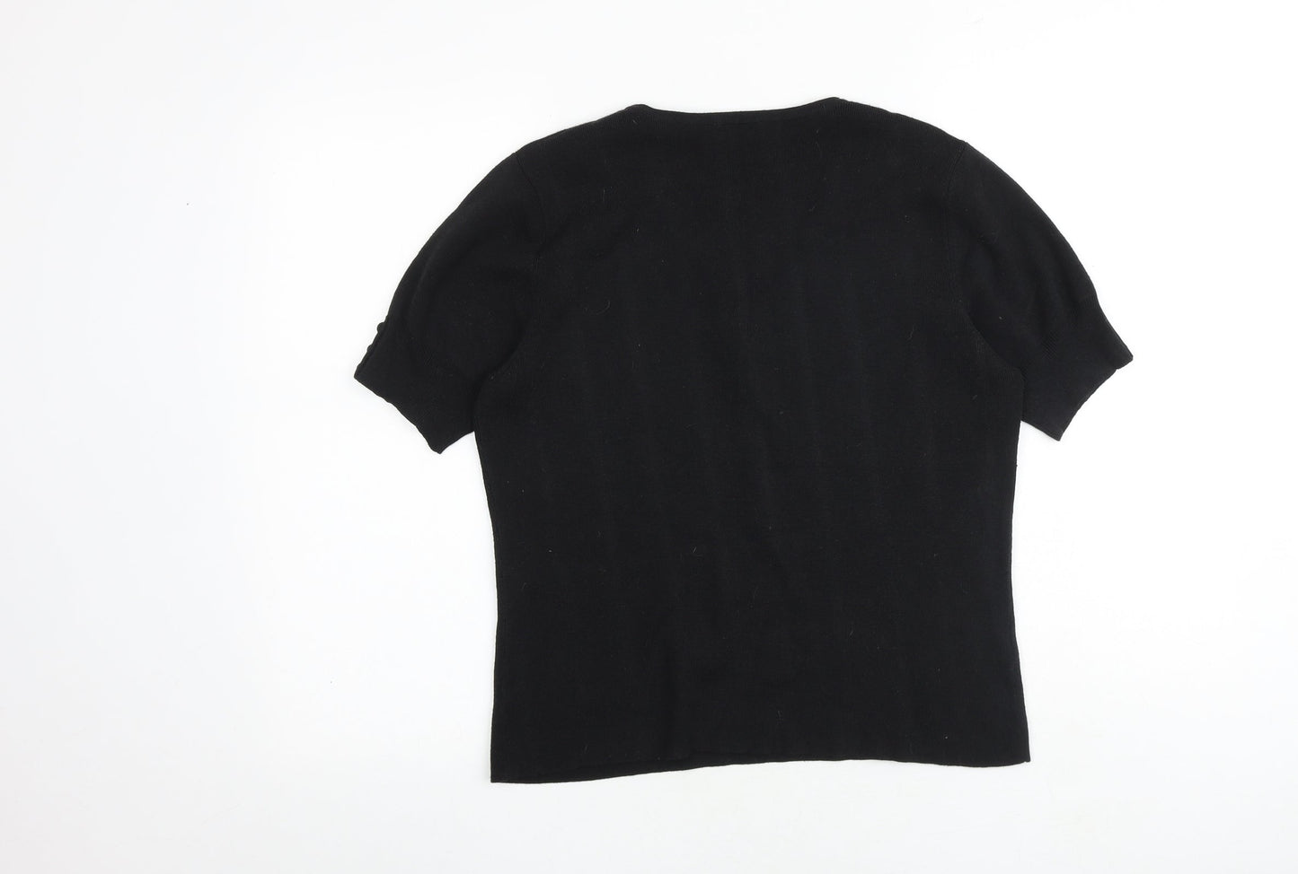 CC Womens Black V-Neck Viscose Pullover Jumper Size M