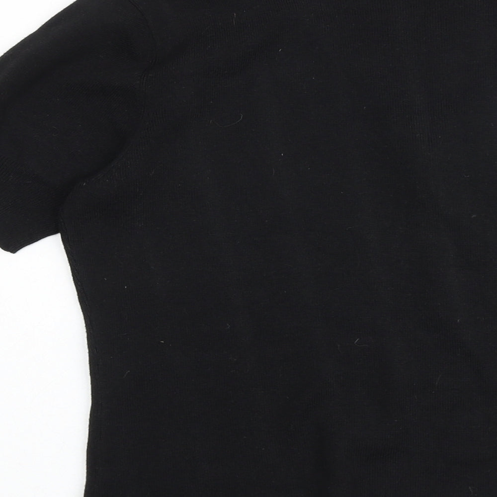 CC Womens Black V-Neck Viscose Pullover Jumper Size M