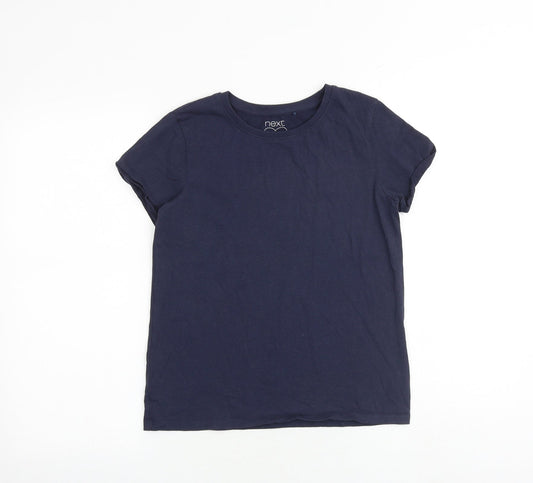 NEXT Girls Blue 100% Cotton Basic T-Shirt Size 12 Years Round Neck Pullover