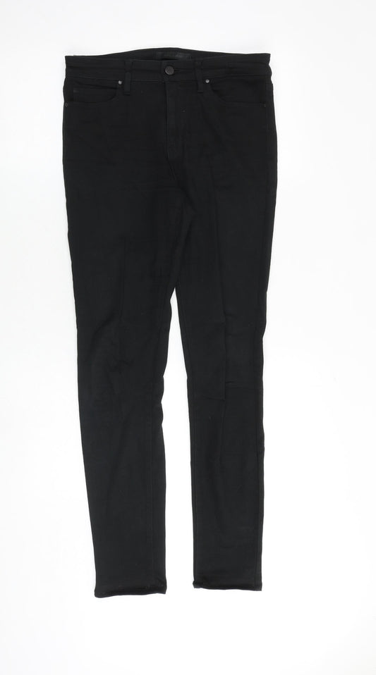 Uniqlo Womens Black Cotton Skinny Jeans Size 30 in Slim Zip