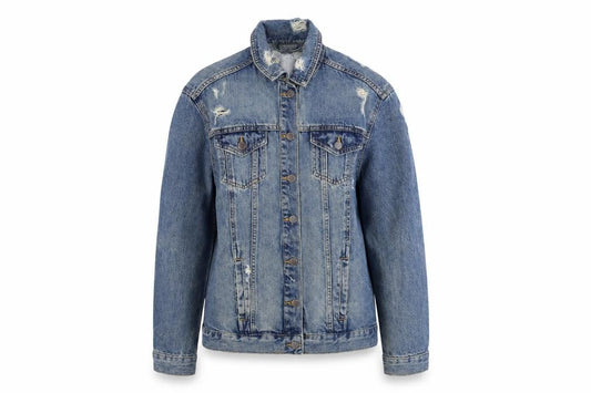 New Look Womens Blue Jacket Size 10 Button - Distressed