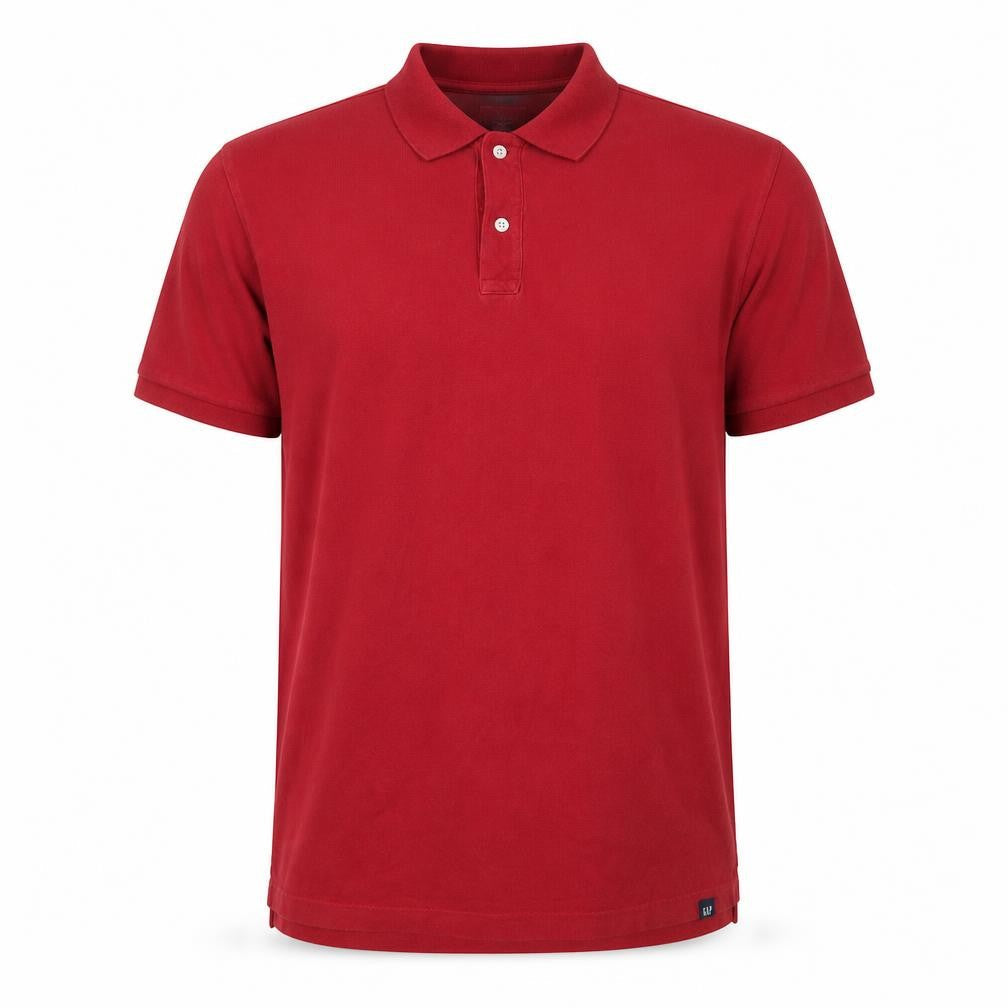 Gap Mens Red Cotton Polo Size XL Collared Button