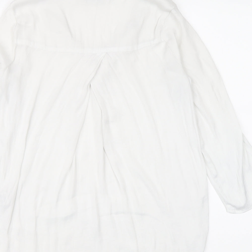 Stradivarius Womens White Polyester Basic Blouse Size XS V-Neck