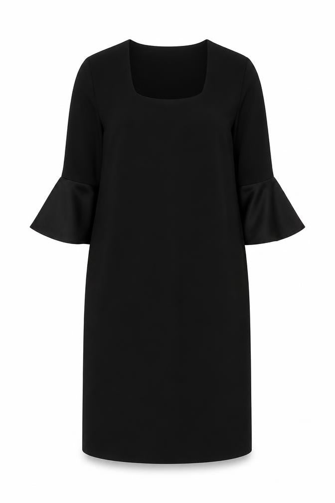 Marks and Spencer Womens Black Polyester A-Line Size 10 Round Neck Zip