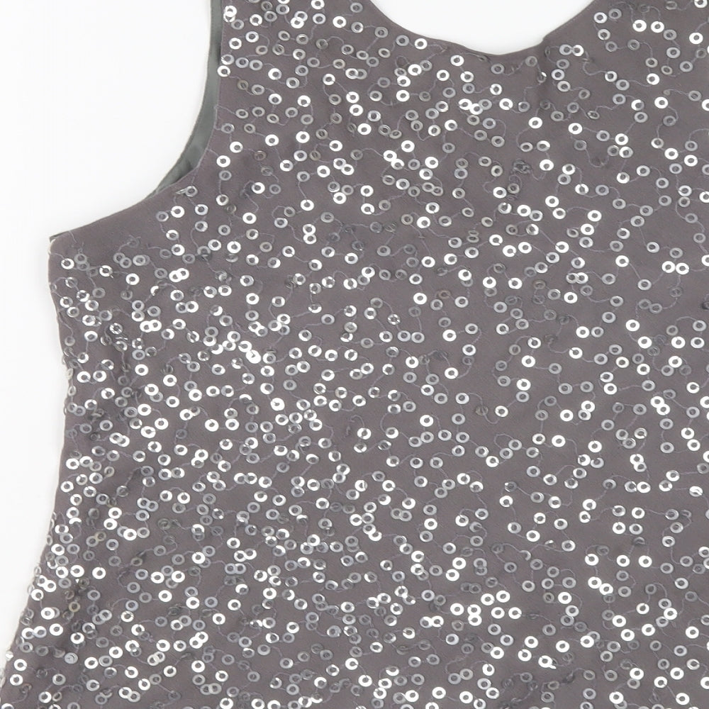 Strange Womens Grey Polyester Basic Tank Size 12 Scoop Neck
