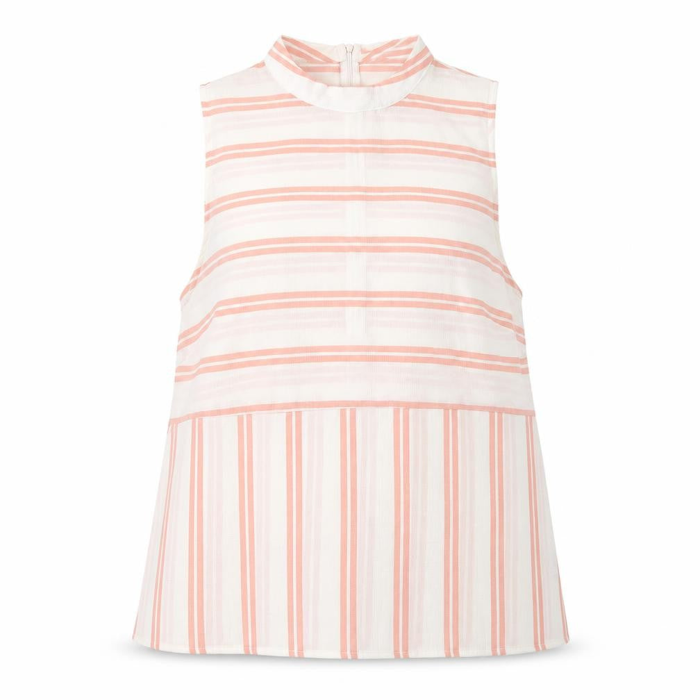 Fashion Union Womens Pink Striped Polyester Basic Tank Size 16 Halter